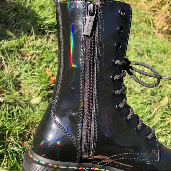 Dr. Martens Jadon Hi Rainbow Patent Platform Boots - Picture 11 of 16
